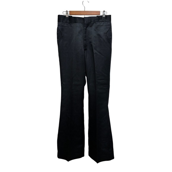 Campus Other - VTG 70s Campus Sharkskin Bell Bottom Pants Mens 28x29 Black Flared Disco